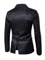 Men Single Button Jacquard Blazer And Tailored Pants