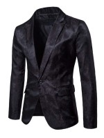 Men Single Button Jacquard Blazer And Tailored Pants