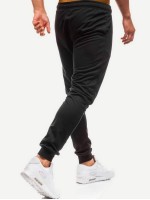 Men Drawstring Waist Solid Joggers