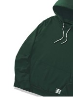 Men Striped Kangaroo Pocket Drawstring Hoodie