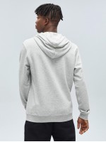 Men Solid Kangaroo Pocket Drawstring Hoodie