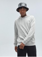 Men Solid Kangaroo Pocket Drawstring Hoodie