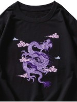 Men Chinese Dragon And Auspicious Clouds Print Sweatshirt