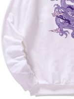 Men Chinese Dragon And Auspicious Clouds Print Sweatshirt