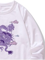 Men Chinese Dragon And Auspicious Clouds Print Sweatshirt