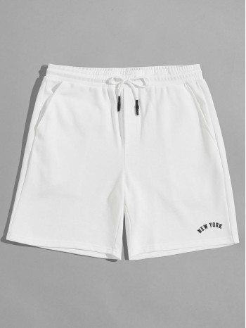 Men Letter Graphic Track Shorts