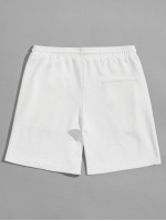 Men Letter Graphic Track Shorts