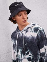 Men Tie Dye Drawstring Kangaroo Pocket Hoodie