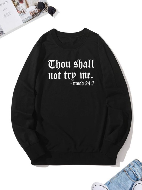 Men Slogan Graphic Sweatshirt