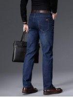 Men Fleece Lined Washed Jeans