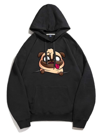 Men Cartoon Graphic Drawstring Hoodie