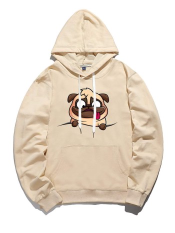 Men Cartoon Graphic Drawstring Hoodie