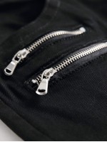 Men Zipper Detail Flap Pocket Jeans Without Belt