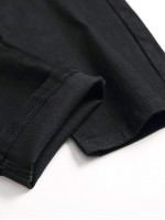 Men Zipper Detail Flap Pocket Jeans Without Belt