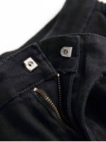 Men Zipper Detail Flap Pocket Jeans Without Belt