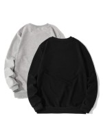 Men 2pcs Round Neck Sweatshirt