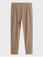 Men Double Button Solid Tapered Trousers