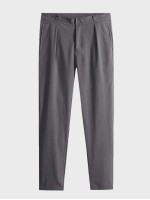 Men Double Button Solid Tapered Trousers