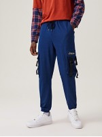 Men Flap Pocket Side Patched Detail Sweatpants