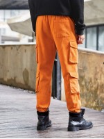 Men Patch Detail Flap Pocket Cargo Pants