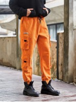 Men Patch Detail Flap Pocket Cargo Pants