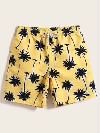 Men All Over Tropical Swim Trunks