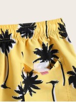 Men All Over Tropical Swim Trunks