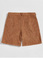 Men Rolled Hem Cord Shorts