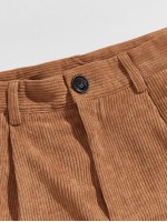 Men Rolled Hem Cord Shorts