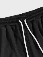 Men Drawstring Waist Track Shorts