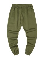 Men Drawstring Waist Overlay Sweatpants