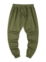 Men Drawstring Waist Overlay Sweatpants