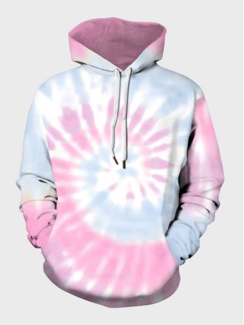 Men Tie Dye Drawstring Hoodie