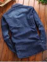 Men Flap Pocket Denim Shirt