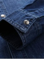 Men Flap Pocket Denim Shirt