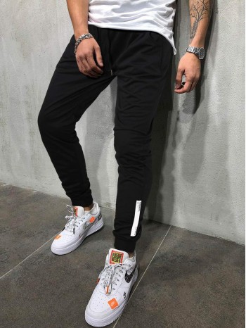 Men Letter Patched Drawstring Waist Sweatpants