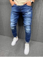 Men Ripped Slant Pocket Skinny Jeans