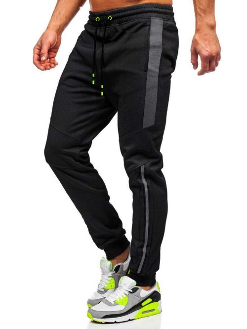 Men Contrast Panel Drawstring Waist Sweatpants