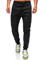 Men Contrast Panel Drawstring Waist Sweatpants