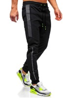 Men Contrast Panel Drawstring Waist Sweatpants