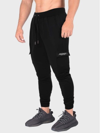 Men Letter Graphic Pocket Side Drawstring Waist Sweatpants