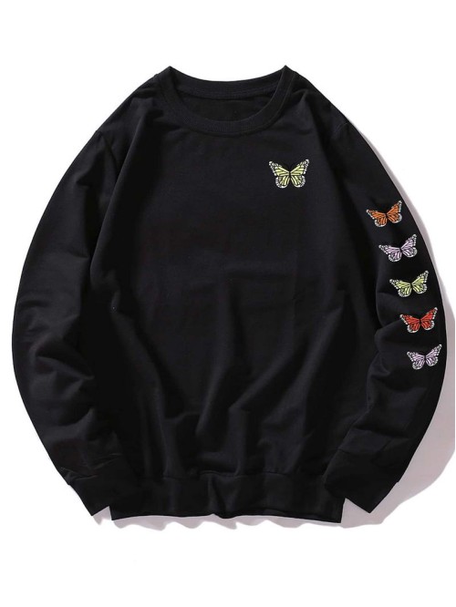 Men Butterfly Print Sweatshirt