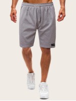 Men Stripe Drawstring Athletic Shorts