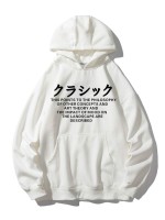 Men Crane & Slogan Graphic Hoodie