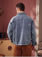 Men Button Through Denim Trucker Jacket