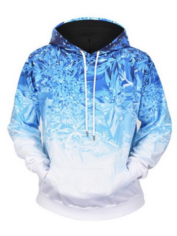 Men Abstract Print Ombre Hoodie