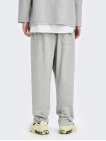 Men Tie Waist Letter Patch Tape Sweatpants