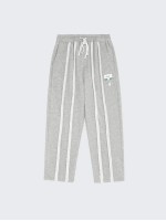 Men Tie Waist Letter Patch Tape Sweatpants