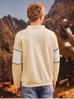 Men Colorblock Quarter Zip Sweatshirt