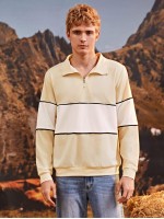 Men Colorblock Quarter Zip Sweatshirt